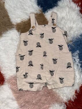 Baby Cat & Jack Beige Pineapple Print Romper